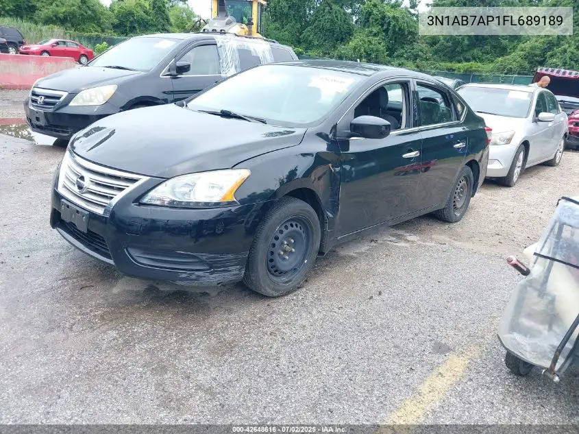 2015 Nissan Sentra Sv VIN: 3N1AB7AP1FL689189 Lot: 42648616