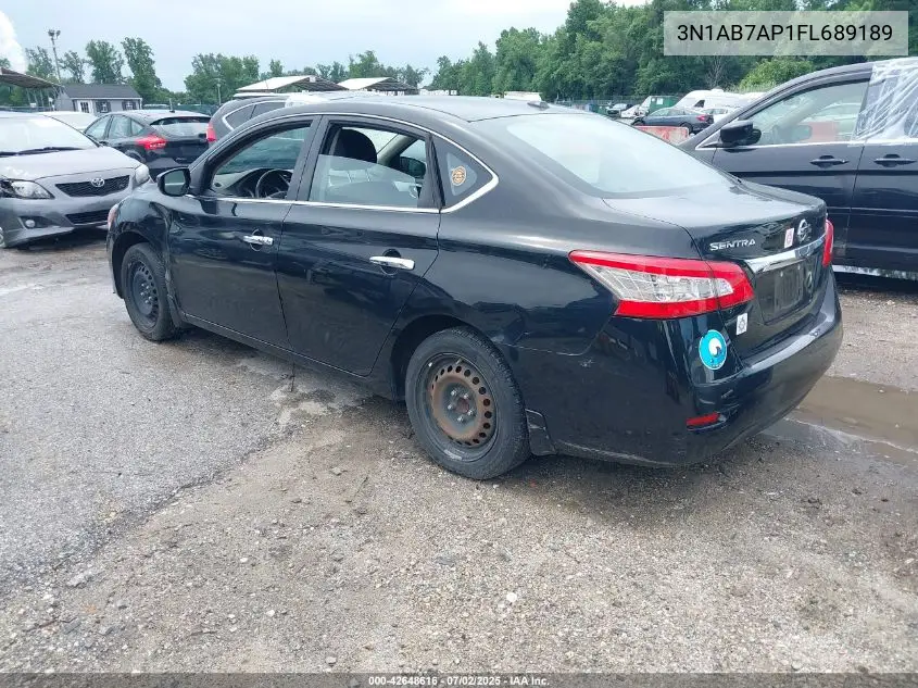 2015 Nissan Sentra Sv VIN: 3N1AB7AP1FL689189 Lot: 42648616