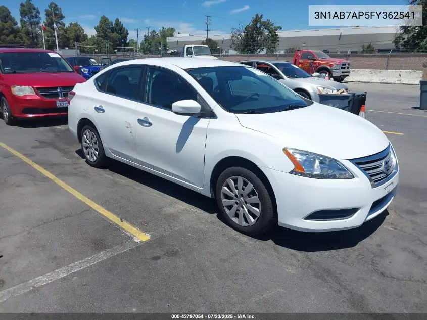 2015 Nissan Sentra Fe+ S VIN: 3N1AB7AP5FY362541 Lot: 42797054