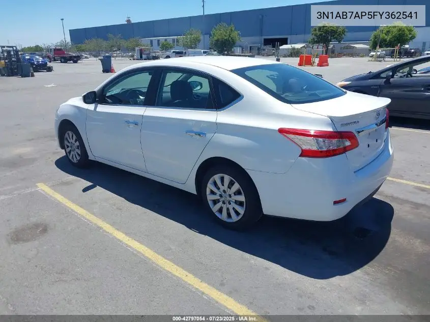 2015 Nissan Sentra Fe+ S VIN: 3N1AB7AP5FY362541 Lot: 42797054