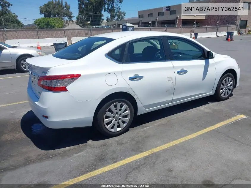 2015 Nissan Sentra Fe+ S VIN: 3N1AB7AP5FY362541 Lot: 42797054