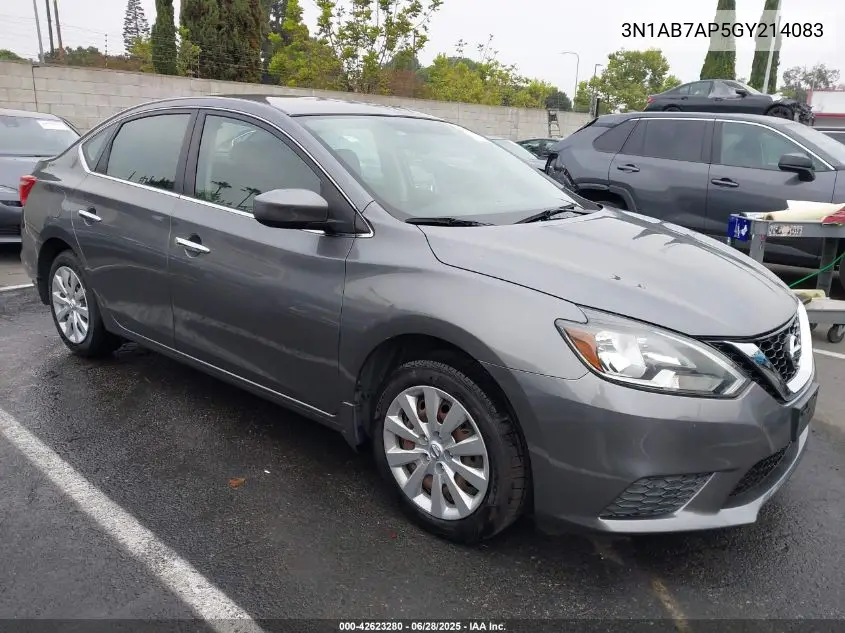 2016 Nissan Sentra S VIN: 3N1AB7AP5GY214083 Lot: 42623280