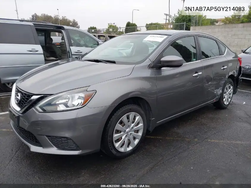 2016 Nissan Sentra S VIN: 3N1AB7AP5GY214083 Lot: 42623280