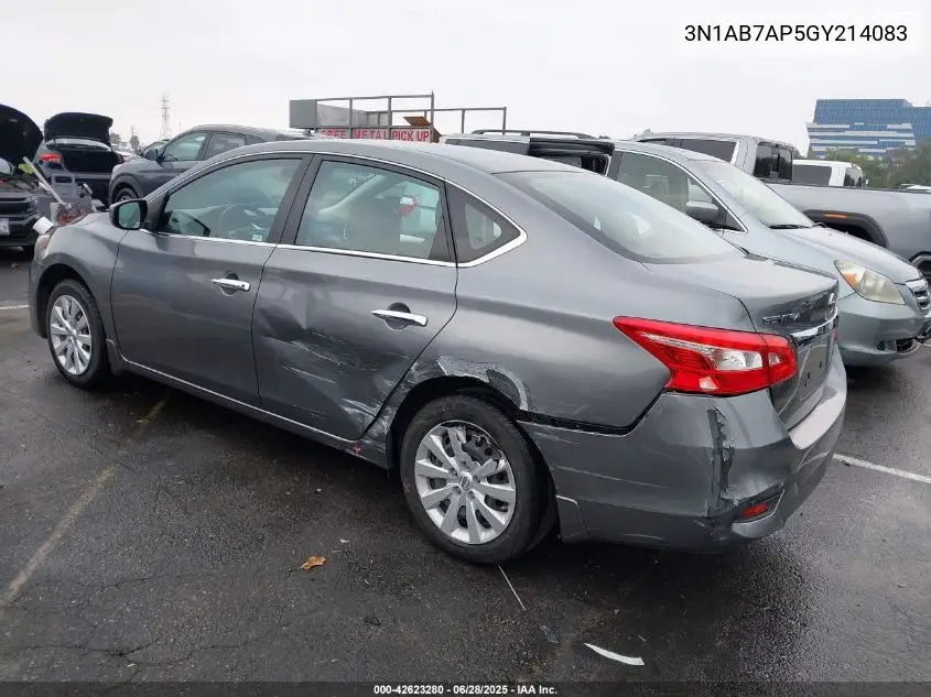 2016 Nissan Sentra S VIN: 3N1AB7AP5GY214083 Lot: 42623280