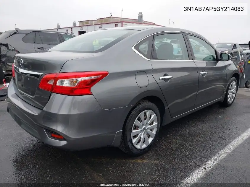 2016 Nissan Sentra S VIN: 3N1AB7AP5GY214083 Lot: 42623280