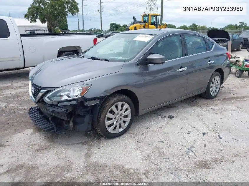 3N1AB7AP9GY233980 2016 Nissan Sentra Sv