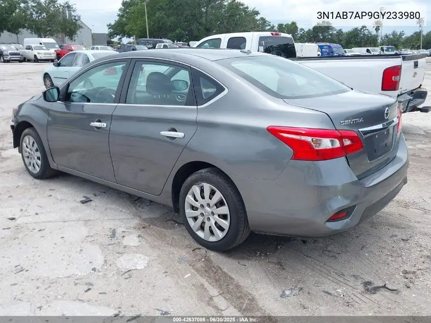 3N1AB7AP9GY233980 2016 Nissan Sentra Sv
