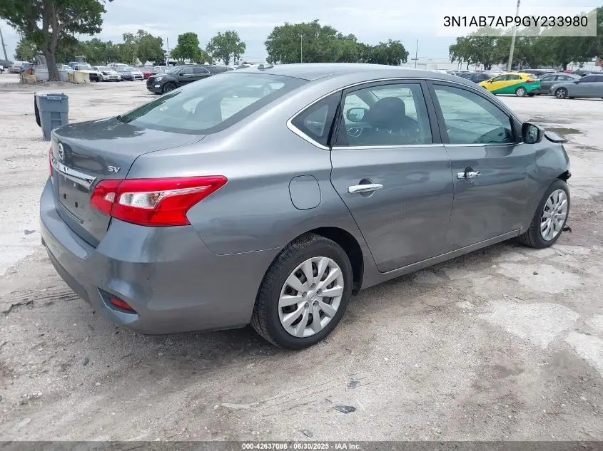 3N1AB7AP9GY233980 2016 Nissan Sentra Sv