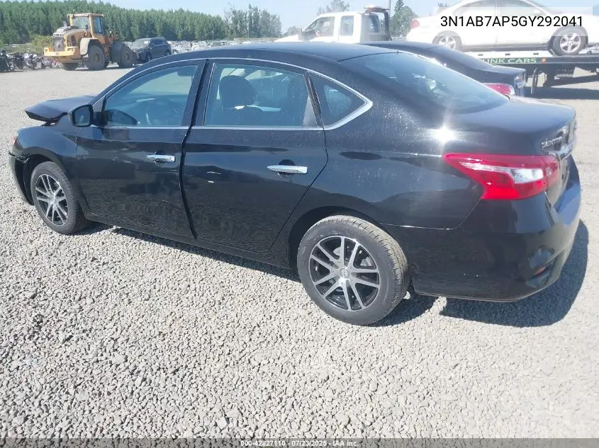 2016 Nissan Sentra Fe+ S/S/Sl/Sr/Sv VIN: 3N1AB7AP5GY292041 Lot: 42827110