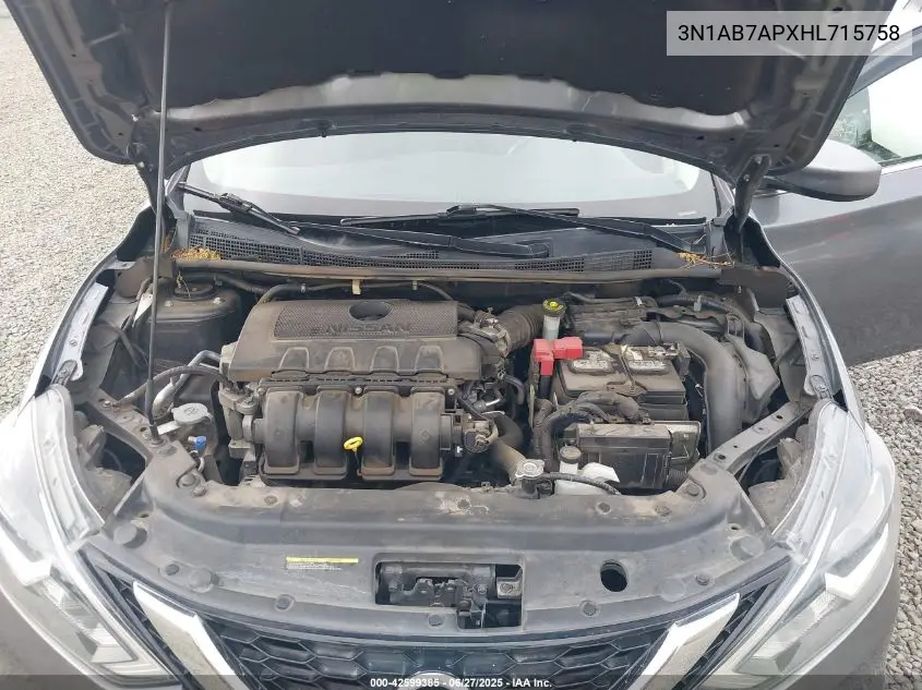 2017 Nissan Sentra Sv VIN: 3N1AB7APXHL715758 Lot: 42599385