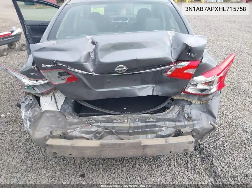 2017 Nissan Sentra Sv VIN: 3N1AB7APXHL715758 Lot: 42599385