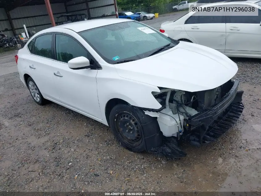 3n1ab7ap1hy296038 3N1AB7AP1HY296038 2017 Nissan Sentra Sv