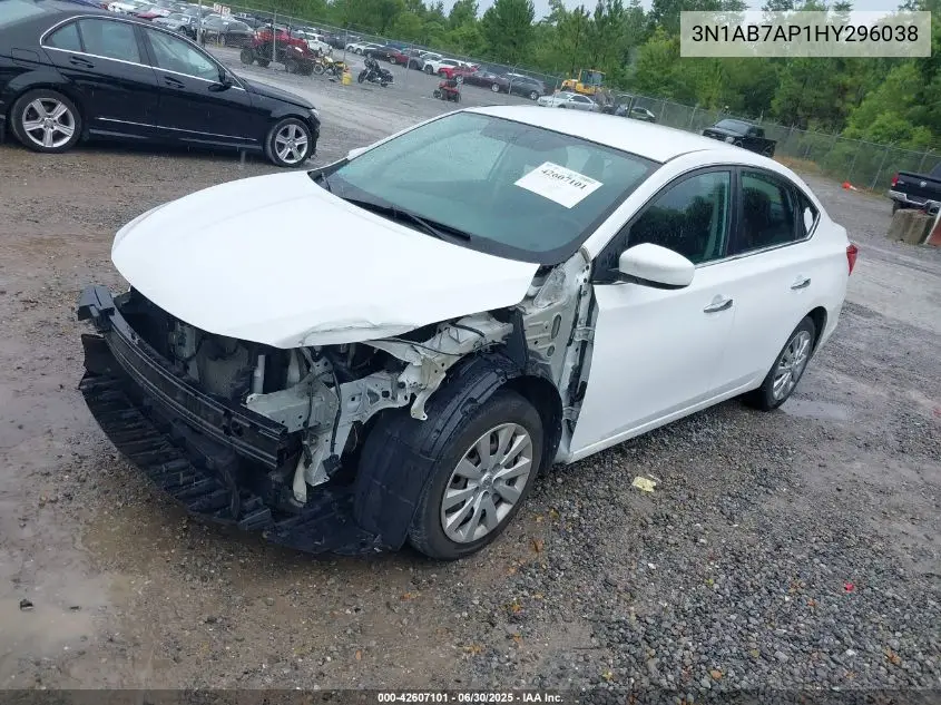 3n1ab7ap1hy296038 3N1AB7AP1HY296038 2017 Nissan Sentra Sv
