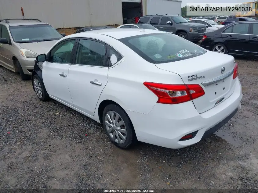 3n1ab7ap1hy296038 3N1AB7AP1HY296038 2017 Nissan Sentra Sv