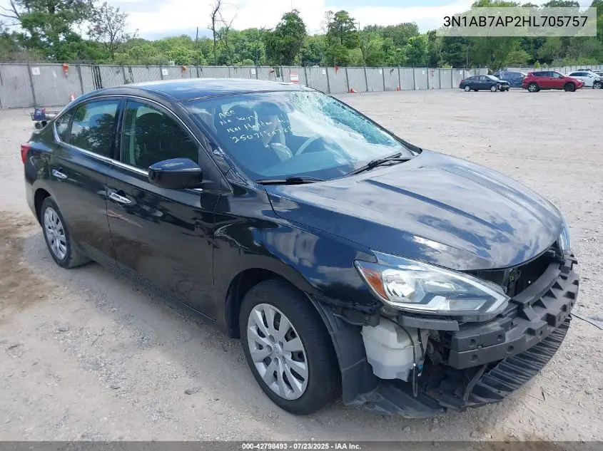 2017 Nissan Sentra Sv VIN: 3N1AB7AP2HL705757 Lot: 42798493