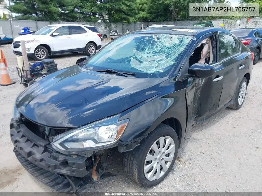 2017 Nissan Sentra Sv VIN: 3N1AB7AP2HL705757 Lot: 42798493