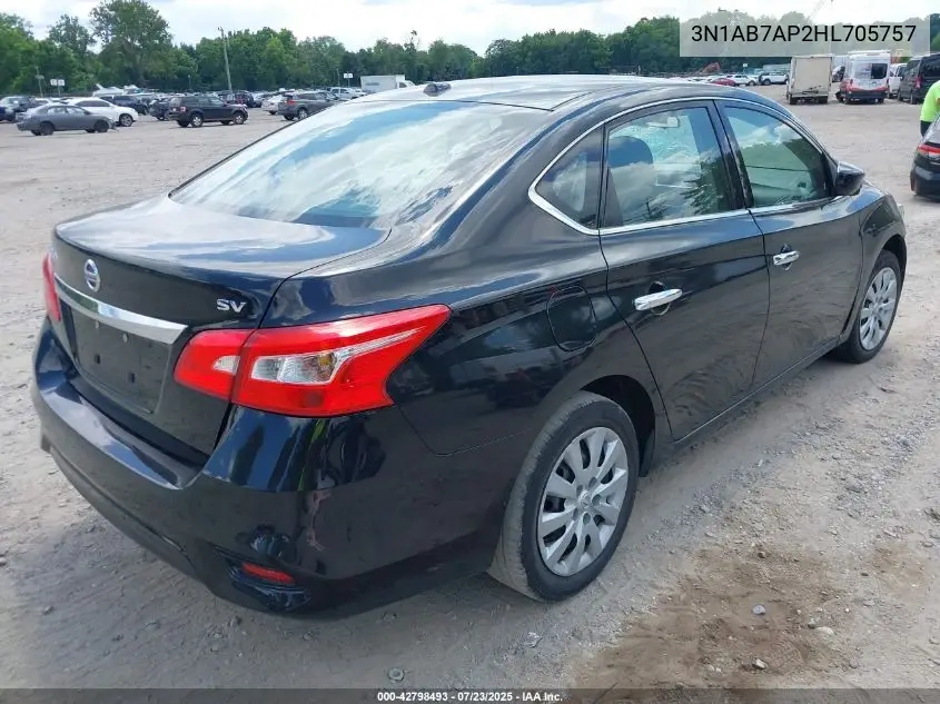2017 Nissan Sentra Sv VIN: 3N1AB7AP2HL705757 Lot: 42798493