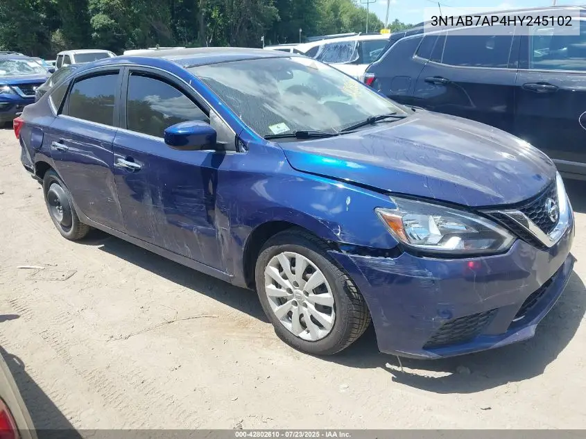 2017 Nissan Sentra S VIN: 3N1AB7AP4HY245102 Lot: 42802610