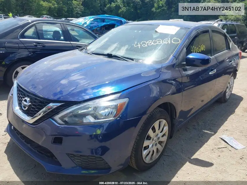 2017 Nissan Sentra S VIN: 3N1AB7AP4HY245102 Lot: 42802610