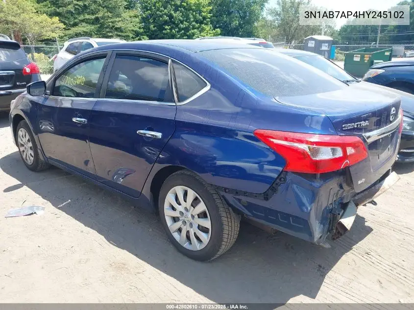 2017 Nissan Sentra S VIN: 3N1AB7AP4HY245102 Lot: 42802610