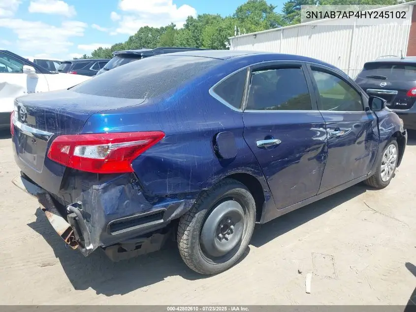 2017 Nissan Sentra S VIN: 3N1AB7AP4HY245102 Lot: 42802610