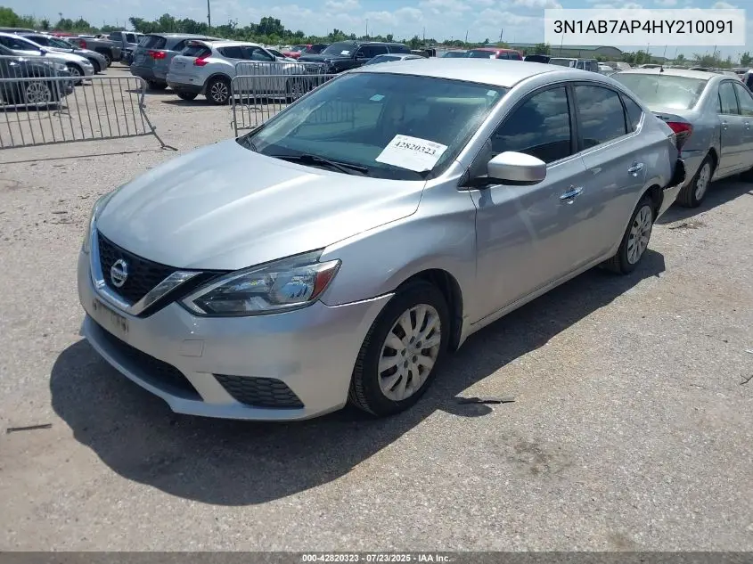 2017 Nissan Sentra S VIN: 3N1AB7AP4HY210091 Lot: 42820323