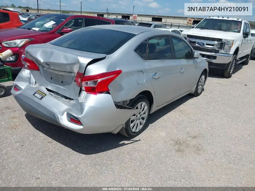2017 Nissan Sentra S VIN: 3N1AB7AP4HY210091 Lot: 42820323