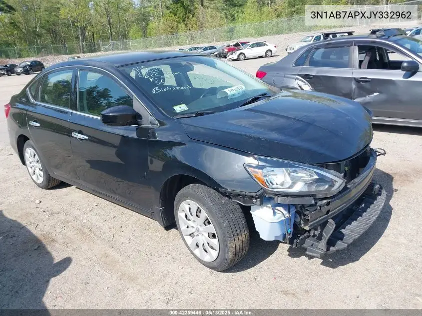 2018 Nissan Sentra S VIN: 3N1AB7APXJY332962 Lot: 42259446