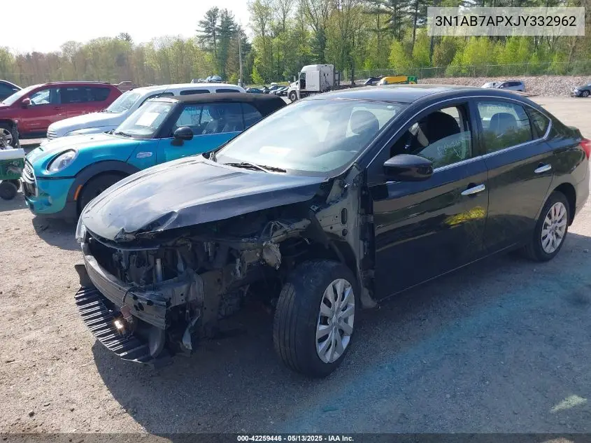 2018 Nissan Sentra S VIN: 3N1AB7APXJY332962 Lot: 42259446