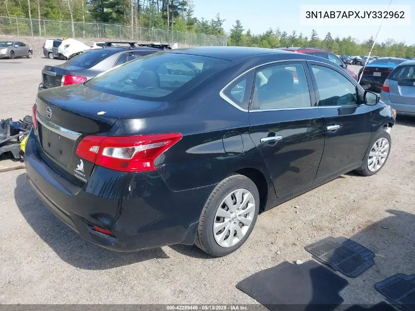 2018 Nissan Sentra S VIN: 3N1AB7APXJY332962 Lot: 42259446
