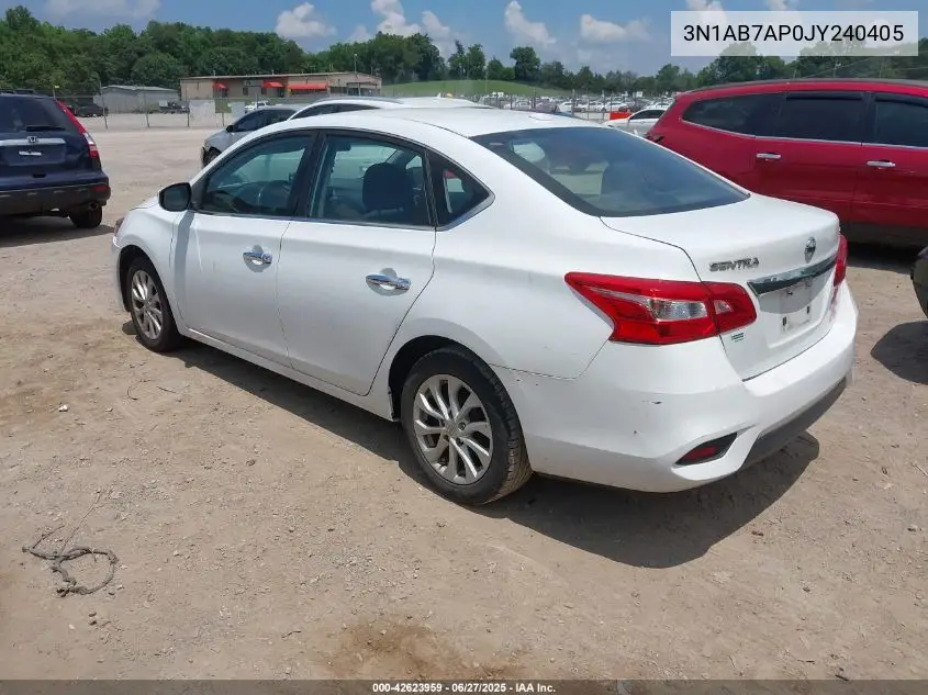 2018 Nissan Sentra Sv VIN: 3N1AB7AP0JY240405 Lot: 42623959