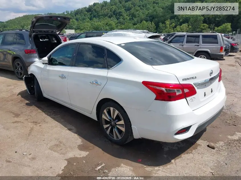 2018 Nissan Sentra Sl VIN: 3N1AB7AP5JY285274 Lot: 42823726