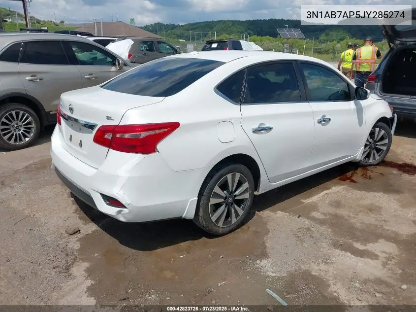 2018 Nissan Sentra Sl VIN: 3N1AB7AP5JY285274 Lot: 42823726