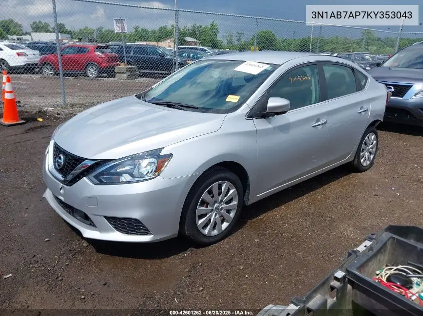 2019 Nissan Sentra S VIN: 3N1AB7AP7KY353043 Lot: 42601262