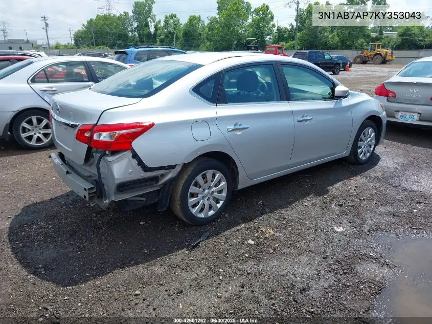 2019 Nissan Sentra S VIN: 3N1AB7AP7KY353043 Lot: 42601262