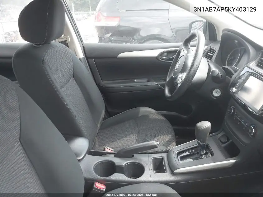 2019 Nissan Sentra S VIN: 3N1AB7AP5KY403129 Lot: 42778892