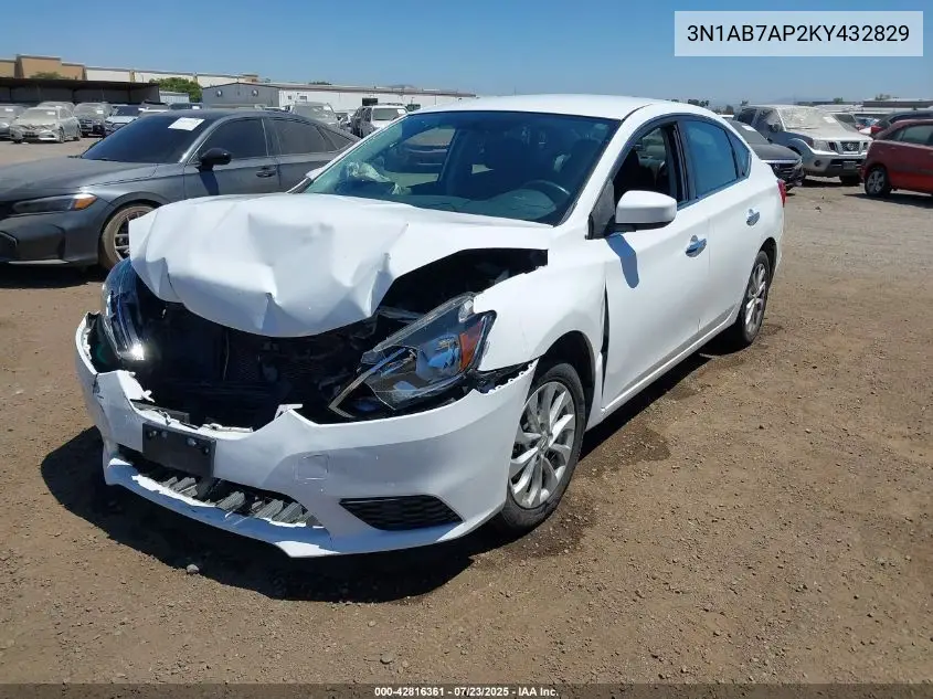 2019 Nissan Sentra Sv VIN: 3N1AB7AP2KY432829 Lot: 42816361
