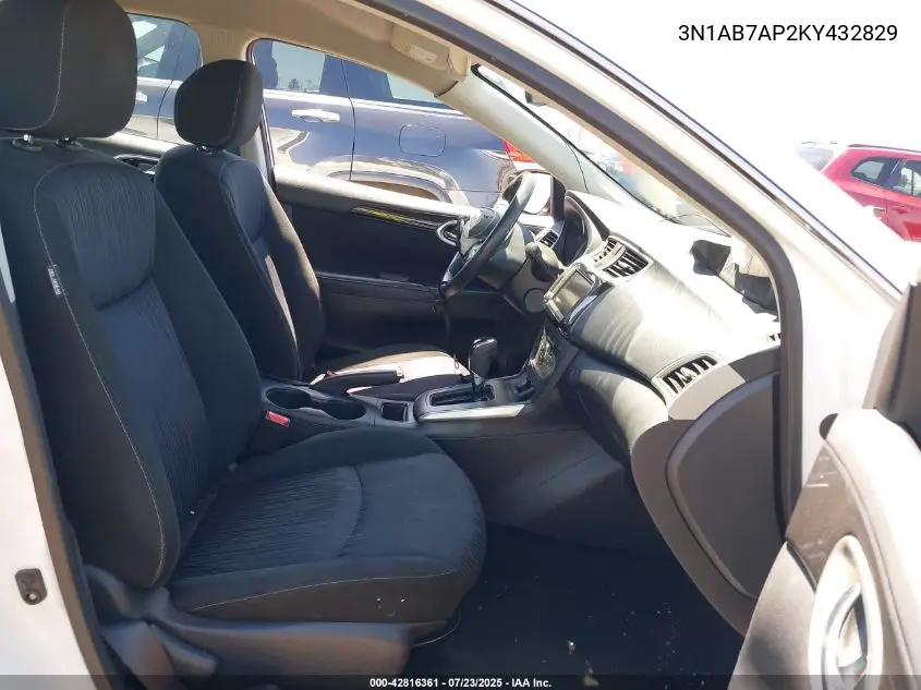 2019 Nissan Sentra Sv VIN: 3N1AB7AP2KY432829 Lot: 42816361