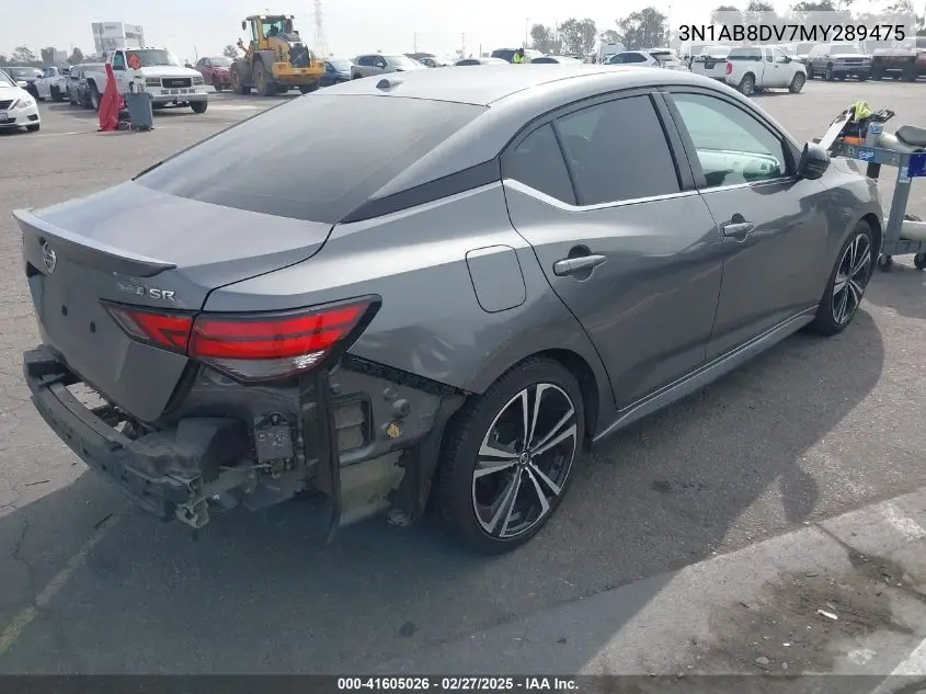 2021 Nissan Sentra Sr Xtronic Cvt VIN: 3N1AB8DV7MY289475 Lot: 41605026