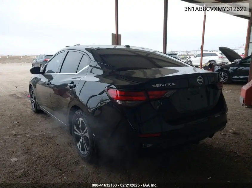 2021 Nissan Sentra Sv Xtronic Cvt VIN: 3N1AB8CVXMY312622 Lot: 41632163