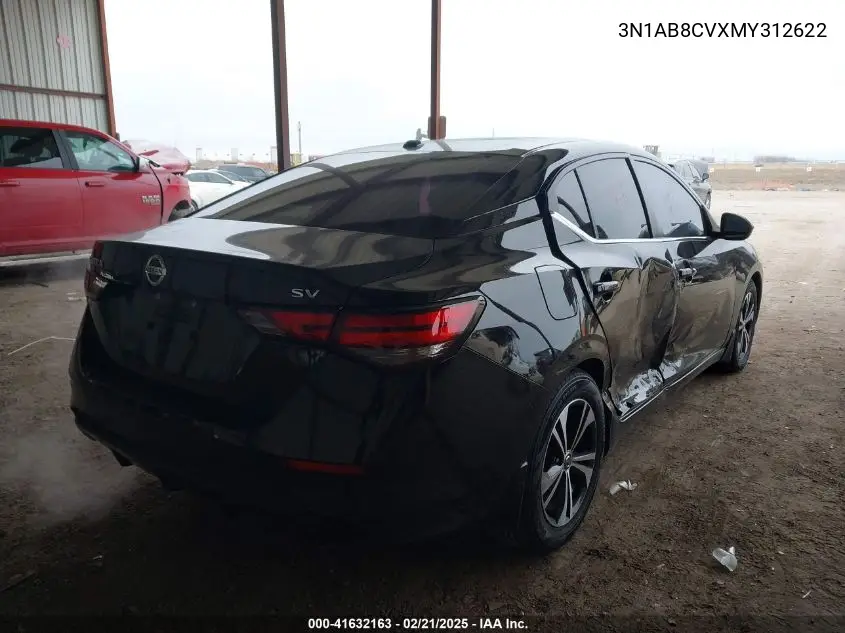 2021 Nissan Sentra Sv Xtronic Cvt VIN: 3N1AB8CVXMY312622 Lot: 41632163