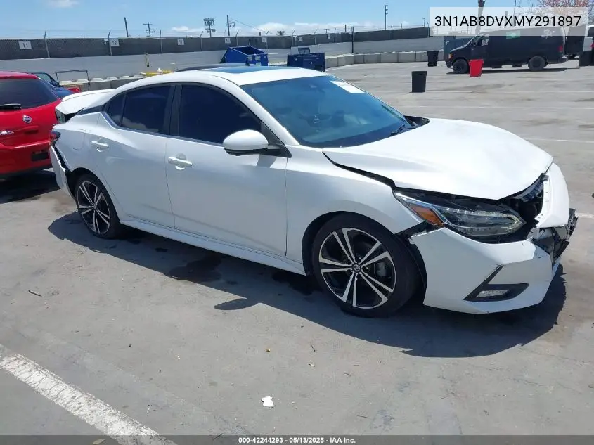 2021 Nissan Sentra Sr Xtronic Cvt VIN: 3N1AB8DVXMY291897 Lot: 42244293