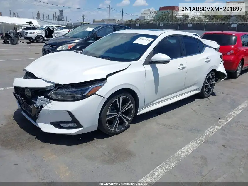 2021 Nissan Sentra Sr Xtronic Cvt VIN: 3N1AB8DVXMY291897 Lot: 42244293