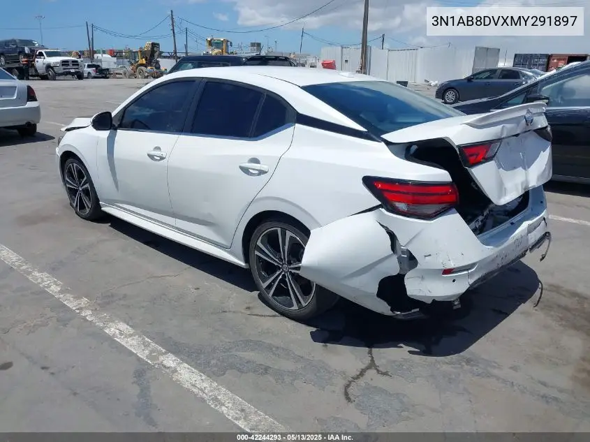 2021 Nissan Sentra Sr Xtronic Cvt VIN: 3N1AB8DVXMY291897 Lot: 42244293