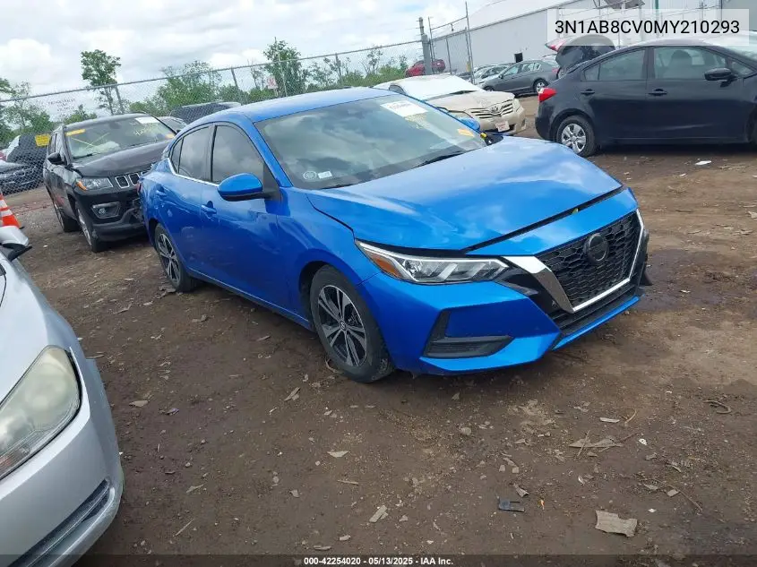 2021 Nissan Sentra Sv Xtronic Cvt VIN: 3N1AB8CV0MY210293 Lot: 42254020