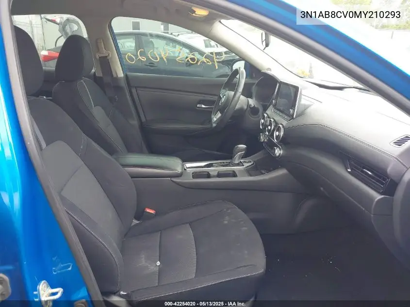 2021 Nissan Sentra Sv Xtronic Cvt VIN: 3N1AB8CV0MY210293 Lot: 42254020