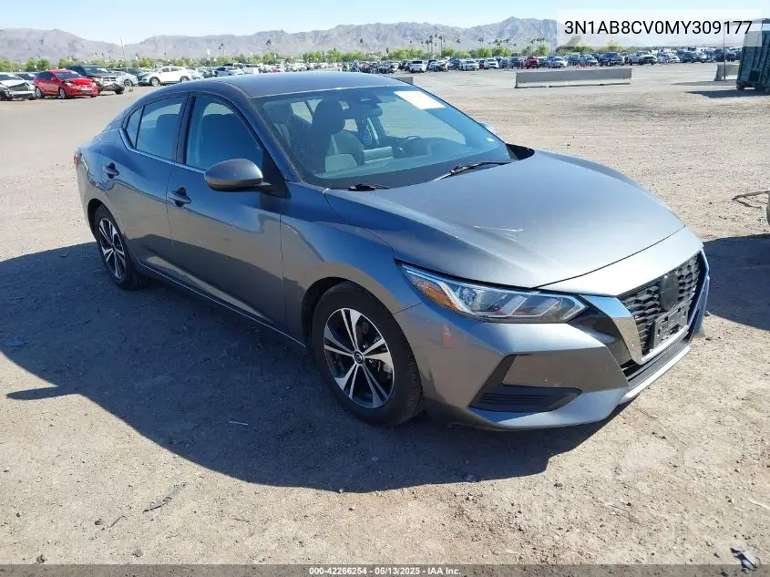 2021 Nissan Sentra Sv Xtronic Cvt VIN: 3N1AB8CV0MY309177 Lot: 42266254