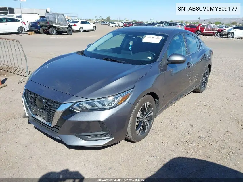 2021 Nissan Sentra Sv Xtronic Cvt VIN: 3N1AB8CV0MY309177 Lot: 42266254