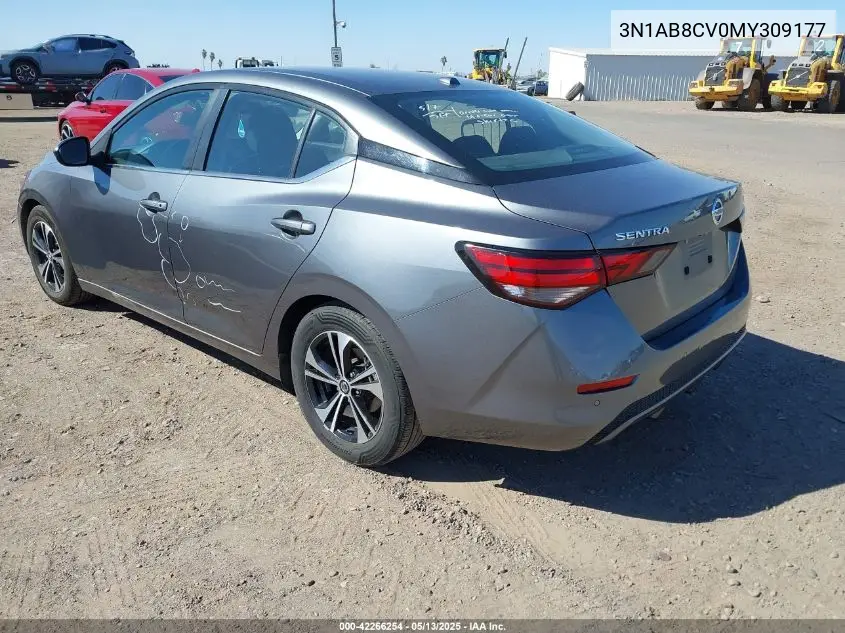 2021 Nissan Sentra Sv Xtronic Cvt VIN: 3N1AB8CV0MY309177 Lot: 42266254