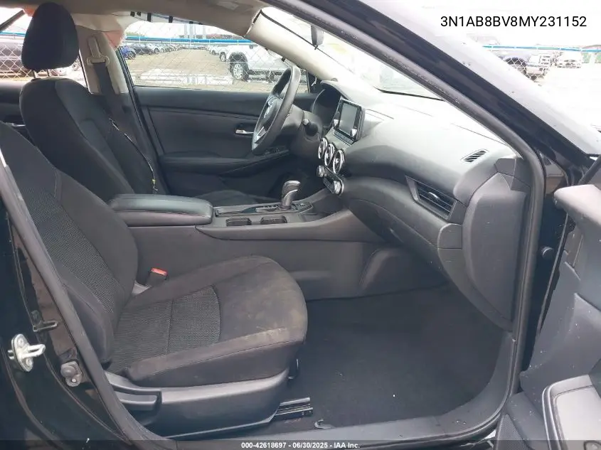 2021 Nissan Sentra S Xtronic Cvt VIN: 3N1AB8BV8MY231152 Lot: 42618697